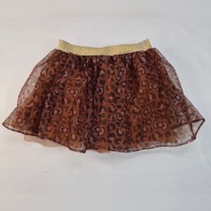 Hello Kitty Glitter Tulle Leopard Print Skirt Tutu Size 4T
